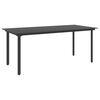 vidaXL Tuintafel 190x90x74 cm staal en glas zwart