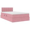 vidaXL Opslag bed met matras met hoofdeinde Roze 120 x 190 cm Fluweel