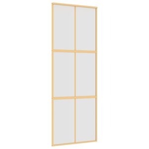 vidaXL Schuifdeur 76x205 cm mat ESG-glas en aluminium goudkleurig