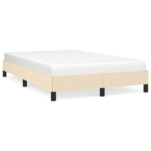 vidaXL Bedframe zonder matras 120x200 cm stof cr&egrave;mekleurig