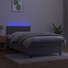 vidaXL Boxspring met matras en LED fluweel lichtgrijs 100x200 cm