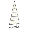 vidaXL Metalen kerstboom KUOPIO 90 cm Warmwit Poedergecoat staal Zwart