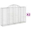 vidaXL Schanskorven 2 st gewelfd 200x30x120/140 cm ijzer