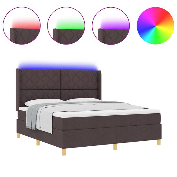 vidaXL Boxspringbed met matras met hoofdeinde Bruin 180 x 200 cm Stof