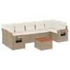 vidaXL 8-delige Loungeset met kussens poly rattan beige