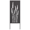 vidaXL Tuin Privacy Screen Bloemen Zwart 50 x 140 cm Koudgewalst staal