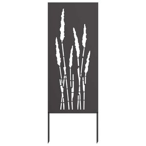 vidaXL Tuin Privacy Screen Bloemen Zwart 50 x 140 cm Koudgewalst staal