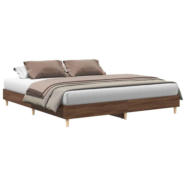 vidaXL Bedframe zonder matras bewerkt hout bruin eikenkleur 180x200 cm