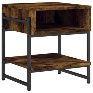 vidaXL Salontafel 40x40x45 cm bewerkt hout gerookt eikenkleurig
