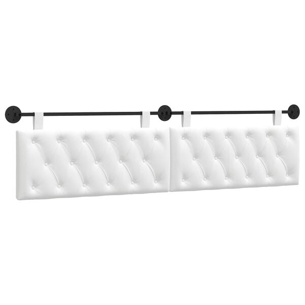 vidaXL Hangend Hoofdeinde Wandgemonteerd Wit 210 x 55 x 7 cm Stof