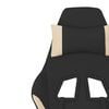 vidaXL Massage gamestoel stof zwart en crèmekleurig