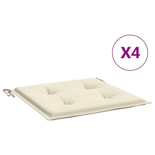 vidaXL Tuinstoelkussens 4 st 40x40x4 cm oxford stof crèmekleurig