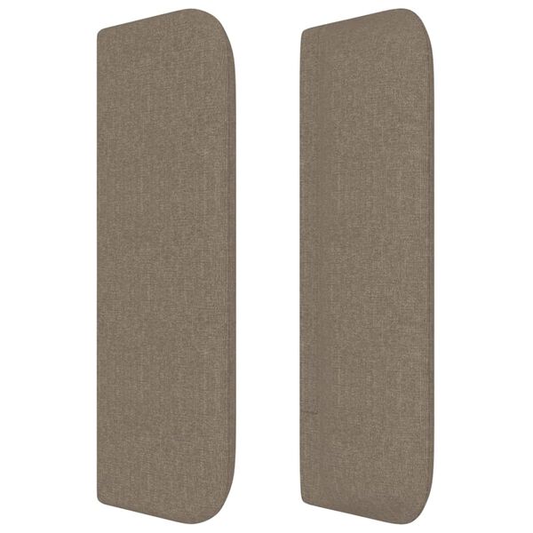 vidaXL Hoofdbord met randen 203x16x78/88 cm stof taupe