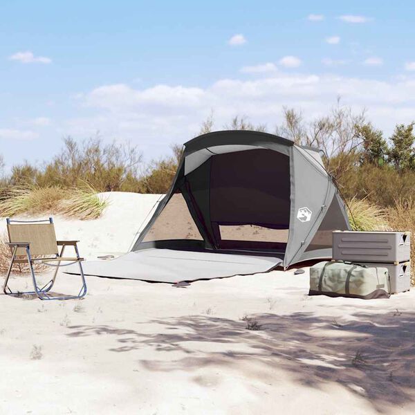 vidaXL Strandtent 2-persoons waterdicht grijs