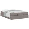 vidaXL Bedframe met matras met matras 2 pcs Taupe Stof