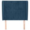 vidaXL Hoofdbord met randen 83x23x118/128 cm fluweel donkerblauw