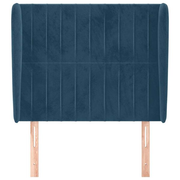 vidaXL Hoofdbord met randen 83x23x118/128 cm fluweel donkerblauw