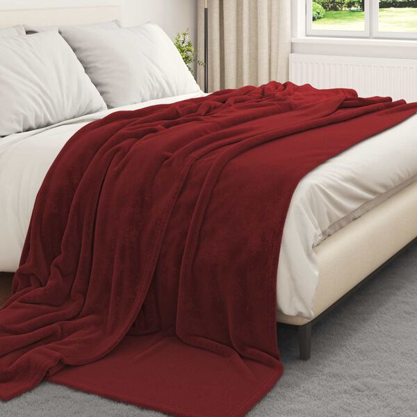 vidaXL Kleden 6 pcs Bordeaux Rood 220 x 240 cm Fleece
