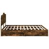 vidaXL Opslag bed met lade Gerookt eiken 180 x 200 cm Bewerkt hout