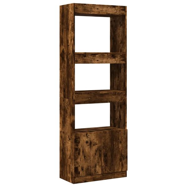 vidaXL Hoge kast 63x33x180 cm bewerkt hout gerookt eikenkleurig