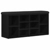 vidaXL Schoenenbank Zwart Eiken 102 x 32 x 50 cm Bewerkt hout