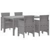 vidaXL Tuin Eetset 5 pcs Lichtgrijs Polt riet