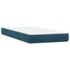 vidaXL Boxspring met matras fluweel donkerblauw 90x220 cm