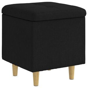 vidaXL Opslagottoman met kussen Zwart 40 x 40 x 45 cm Stof