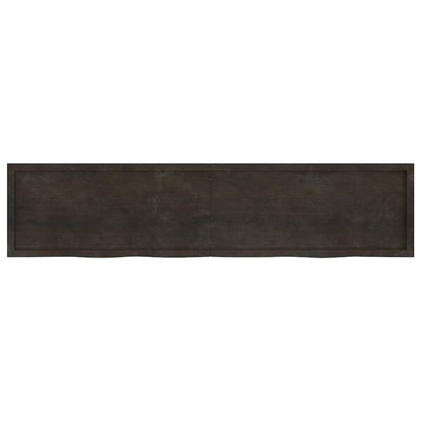 vidaXL Wastafelblad 220x50x(2-6) cm behandeld massief hout donkerbruin