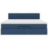 vidaXL Ottoman bed met matras en LED's 160x200cm stof blauw