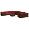 vidaXL 11-delige Loungeset met kussens poly rattan bruin