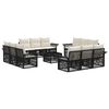 vidaXL Tuinbankenset 13 st Zwart poly rattan