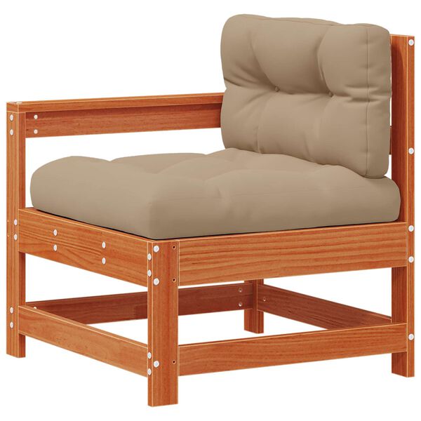 vidaXL Sectie Sofa Eenheden met kussen Wasbruin 190 x 62 x 70,5cm