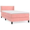 vidaXL Boxspring met matras fluweel roze 100x200 cm