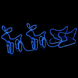 vidaXL Buitenkerstversiering rendier en slee 576 LED's