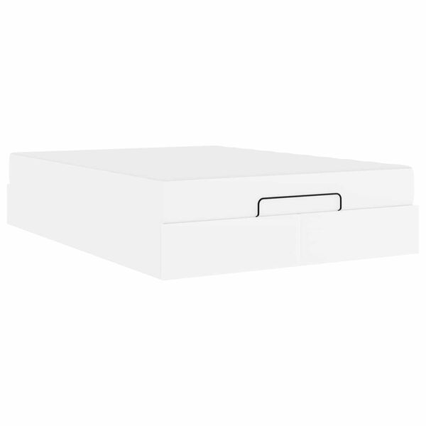 vidaXL Bedframe met matras met matras Zuiverwit 140 x 190 cm Kunstleer