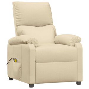 vidaXL Massagestoel stof cr&egrave;mekleurig