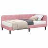 vidaXL Hoekbedframe met matras met hoofdeinde Roze 90 x 200 cm Fluweel
