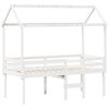 vidaXL Hoogslaper met dak massief grenenhout wit 75x190 cm