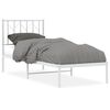 vidaXL Bedframe met hoofdbord zonder matras metaal wit 75x190 cm