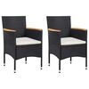 vidaXL Tuinstoelen 2 st poly rattan zwart