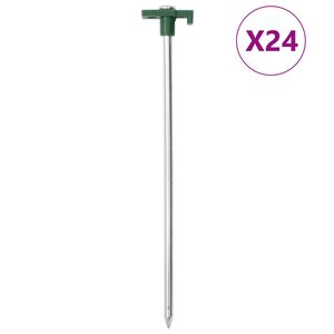 vidaXL Tentharingen 24 st 7 mm 25 cm gegalvaniseerd staal polypropeen