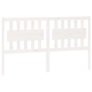 vidaXL Hoofdbord 155,5x4x100 cm massief grenenhout wit