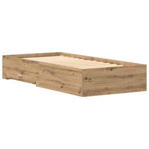 vidaXL Bedframe met lade Artisan Eiken 90 x 200 cm Bewerkt hout