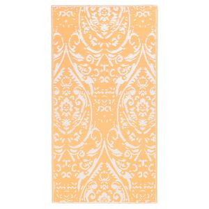 vidaXL Buitenkleed ARAKIL 120x180 cm PP oranje en wit