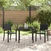 vidaXL Tuin Eetset 3 pcs Zwart Poly riet