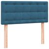 vidaXL Boxspring met matras fluweel donkerblauw 100x220 cm