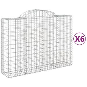 vidaXL Schanskorven 6 st gewelfd 200x50x140/160 cm ijzer