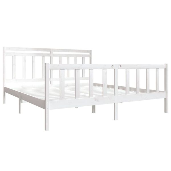 vidaXL Bedframe massief hout wit 180x200 cm