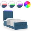 vidaXL Ottoman bed met matrassen en LED's 90x200cm fluweel donkerblauw